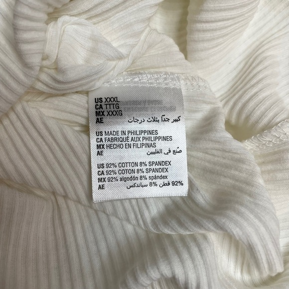 Jenni Square Neck Ribbed Bodysuit Angel White XXXL New - Picture 6 of 8